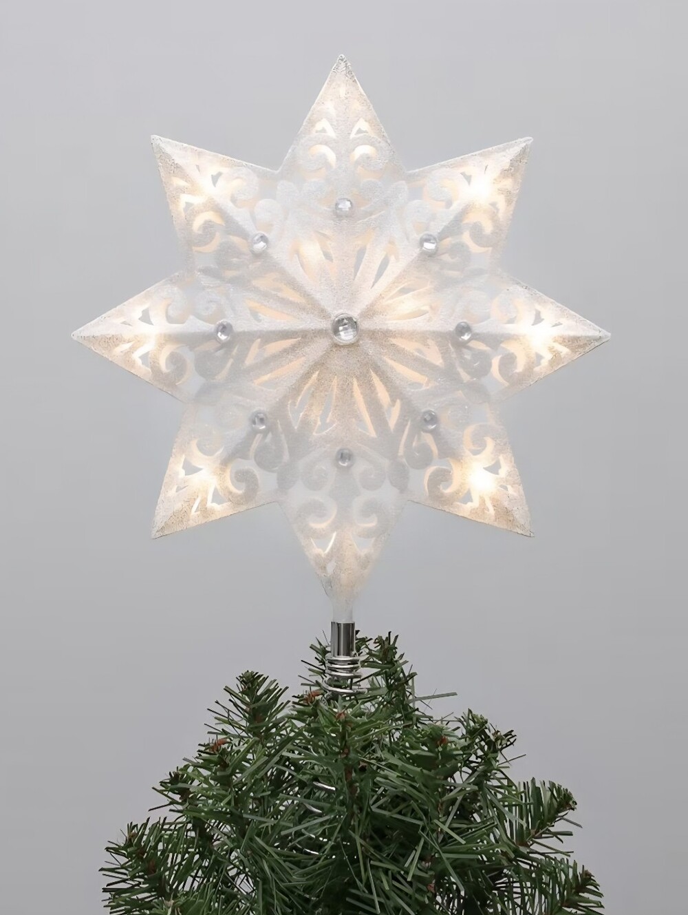 Philips. White Star Tree Topper with 16 LED Lights. NEW.